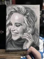 Jennifer Lawrence Pencil Drawing 9” x 12” Portrait Art Hunger Games Mystique