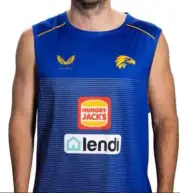 West Coast Eagles AFL Mens Training Singlet Sizes S-6XL BNWT