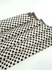 Black and White Checkerboard Cow Hair on Hide Genuine Leather