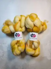 Cheviot roving, wool top, 100 g, TOFFEE DRIZZLE