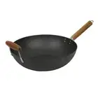 NEW DAVIS & WADDELL LOTUS ROCK BLACK NON-STICK WOK 35cm Asian Flat Base Stir Fry