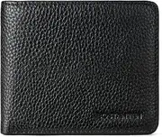 [BOSTANTEN] Genuine Leather Wallets for Men Bifold RFID Blocking Wallet with 2 ID Window Black