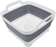 Lertenys Collapsible Dish Basin with Drain Plug, Space Saving Outdoor Multiuse