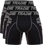 [TRADIE] Men's Tech Long Leg Trunk 3-Pack Mens Underwear, Moisture Wicking Mens Boxer Brief, Sports Trunk, Coolmax Fabric, Breathable, Soft Underwear for Active Men
