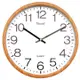 Telesonic/天王星鐘錶 簡單設計風木紋色時鐘 掛鐘 日本機芯