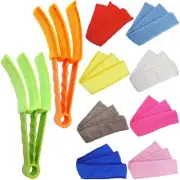 2 Pack Window Blind Cleaner Groove Gap Duster Brush with 10 Microfiber Sleeves