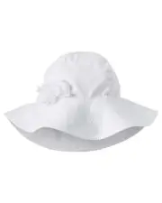 NEW! Carter's Chiffon Rosette Girl's 0-9 month Sunhat White can tie dye