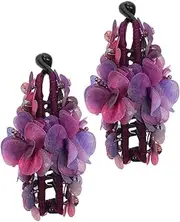 2pcs Ponytail Holder Hair Clips Banana Clip Fabric Hair Accessories Hawaii Flower Secure Grip Fashionable