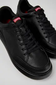Runner K21 Black Leather Sneakers for Men.