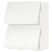 METOD wall cabinet horizontal w 2 doors, white/Voxtorp matt white, 60x37x80 cm