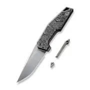 WE Knife OAO WE23001-1 Frame Lock Titanium Carbon Fiber 20CV Steel Pocket Knives