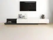 Casper Extendable Modern TV Unit (White & Black)