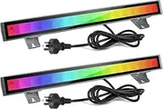 2 Pack RGB LED Wall Washer Light, 48W RGB LED Light Bar, IP66 Waterproof, Color Changing Party Stage Lighting for Outdoor Indoor Wedding Birthday