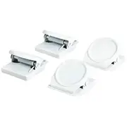 J.Burrows Magnetic Clips Round White 4 Pack
