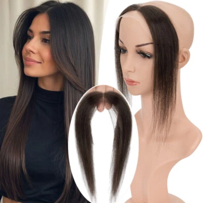 100% Human Hair Patch Toupee Frontal Hairline V-LOOP Lace / PU Skin Hairpiece AU