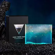 Ocean Astral Scented Botanical Soap Bar,100G Handmade Cologne Essential Oils Clean Toning Scented Bath Soap Gift for Men,Face Body Moisturizing Artisanal Floral Soap with Blistering Net