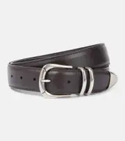 [The Row] The Row Leather belt Inch 33.5 brown