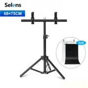 T-Shape Support Stand with 2PCS 40x66.5cm Dualsided Matte Glossy Backdrops Kit
