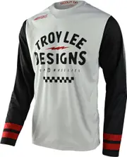 Troy Lee Designs Scout GP Ride On Motocross Jersey, grey-white, Size S for Men Grey White