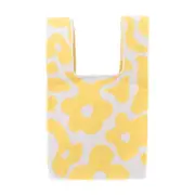 Reusable Mesh Net Grocery Tote Bags Flowers Yellow White for Market Shopping