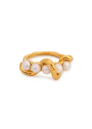 Missoma Molten Pearl and 18kt Gold-plated Ring - Size Q Size Q