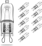 10Packs G9 Halogen Oven Bulb 28W 300? Heat Tolerant Compatible with Neff/AEG/Smeg/Zanussi/Bosch Ovens, Microwaves Oven Cooker Bulb