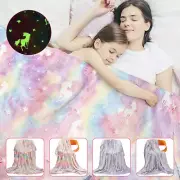 Glow in The Dark Throw Blanket Luminous Couch Blanket Ultra-Soft Flannel nt