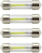 Weixuan 4 PCS LED Car Festoon Dome Interior Light 31MM 36MM 39MM 41MM COB Filament Reading Map Door Bulbs,Refrigerator Light Bulbs, RV Fridge Light Bulbs (White, 39MM)