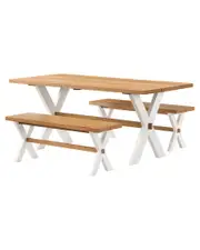 Alaterre Furniture Chelsea 72in Dining Table With Two Benches