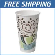 Dixie PerfecTouch 16 oz Insulated Paper Hot Cups - 500 Count, Coffee Haze Design