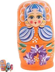 Toddmomy 1 Set Wooden Russian Nesting Dolls Set Hand Painted Matryoshka Dolls for Unique Craft Kit for Elegant Decorative Present for Birthdays and Special Occasions Intricate Artistic