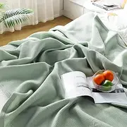 YOUR MOON Lightweight Cooling Blanket,Summer Cool Blanket for Hot Sleepers, Thin Breathable Soft Throw Double Side Cooling Blankets, Absorbs Heat to Keep Cool for Night Sweats(150x200cm,Green)