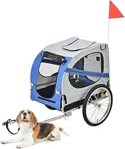 Bike Trailer, Adjustable Pet Trailer, Dog Bicycle Trailer, 2-in-1 Stroller with Mesh Window, Outdoor for Small and Medium Dogs