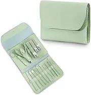 Stadash Nail Clippers Tools Set, 16 in 1 Professional Manicure Pedicure Kit for Women Men, Stainless Steel Nail Clippers and Grooming Kit with Travel Case (Green)