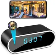 braosusner Clock Hidden Camera HD 1080P WiFi Wireless Spy Camera Surveillance Security Nanny Cams for Home/Office/Indoor
