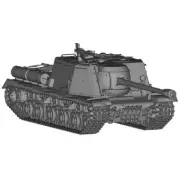 3D printing 1/72 Soviet ISU-122S tank destroyer model kit