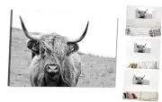 Animal Wall Art Highland Cow Vintage Poster Modern Canvas Wall Art HD Highland