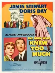 The Man Who Knew Too Much poster on left Doris Day James Stewa- 1956 Old Photo