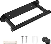 304 Stainless Steel Toilet Paper Holder Adhesive or Screw Toilet Roll Holder Swivel Snap Lock Design Toilet Paper Roll Holder Wall Mounted Toilet Tissue Holder for Bathroom (Black)