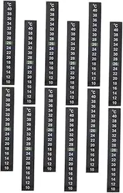 BESPORTBLE 12pcs Stick Aquarium Thermometer Stickers Digital Strips for Fish Tank Color Changing Accurate Water Measurement