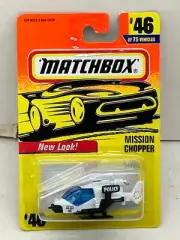 1996 MATCHBOX SUPERFAST #46 POLICE MISSION CHOPPER HELICOPTER AIR UNIT 46 NEW ON