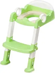 Potty Training Seat with Step Stool - Foldable Anti-Splash Toilet Seat | Comfortable Handle Design Easy Handling and Stability for Toddler Children Boys Girls