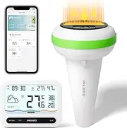 INKBIRD WiFi Pool Thermometer Indoor Outdoor Temperature Humidity Monitor with Weather Info, UV Index, Temperature Humidity Alarms, for Swimming Pools, Hot Springs, Hot Tubs, Baby Baths, Small Ponds
