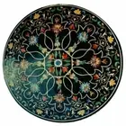 2' black Marble Dining Coffee corner Center Table Top inlay antique Mosaic n6