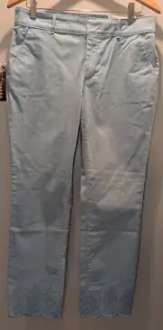 NEW NWT Ann Taylor LOFT Size 8 Girlfriend Chino Capris Pants Light Blue