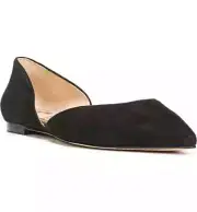 Sam Edelman Rodney Pointy Toe d'Orsay Black Suede Flats Z4363 Size 7 Wide