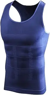 Men's Workout Compression Shirts - Waist Slimming Shapewear Stretchy Scoop Neck Tank Tops Underwear Sleeveless for Gym