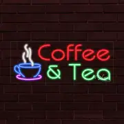 NEW "COFFEE & TEA" w/LOGO 30x12x1 INCH LED FLEX WINDOW/WALL INDOOR SIGN 31182