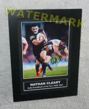 NATHAN CLEARY Penrith Panthers Rugby NRL Signed Mounted & Framed Black Frame