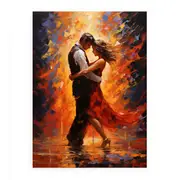 Dancing Couple Modern Art Canvas Print